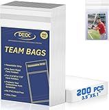 DEDC 200Pcs Team Set Bags Resealable Card Holder for Semi Rigid Card Sleeves Team Bags for Trading Cards Card Grading Fits Semi Rigid Sleeves