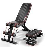 FitinOne Adjustableb Weight Bench for Home Gym, Foldable Bench Press for Full Body Workout, 660 lbs Incline Decline Bench with Fast Folding