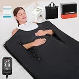 Cransidium Infrared Sauna Blanket for Home: Portable Design Full Body Detox Therapy with Deep Heat Relaxation - Far Infrared Heating Adjustable 86-176℉ & 20-60 Min Timer 71 x 31.5 Inch PVC