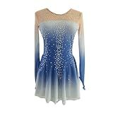 LIUHUO Ice Figure Skating Dress Girls' Womens Competition Blue