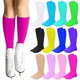 Toulite 12 Pairs Ice Figure Skating Socks for Girls Women Kids, Colorful