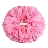 Hooshing 2PCS Pink Pom Poms Cheerleading with Baton Handle for Team Sports Spirit Dance Party Kids Adults