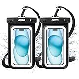 JOTO 2 Pack Universal Waterproof Phone Case for iPhone 17 Air 16 15 14 13 12 11 Plus Pro Max, IPX8 Cellphone Dry Bag XR X SE, Galaxy S23 S22 S21 S20+ S20 S10 Plus Note, Pixel up to 7" -Black