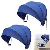 DaisyInner 2 Pcs Beach Chair Umbrella Canopy Extra Large Foldable Chair Sun Shade with Adjustable Clamp for Beach Camping Fishing Lounge Outdoor (Dark Blue)