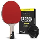 PRO-SPIN Ping Pong Paddles – ITTF Approved Professional Table Tennis Rackets with Carbon Fiber for Superior Control | 7-Ply Blade, Premium Rubber, 2.0mm Sponge (Red, 1-Pack)