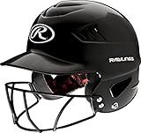 Rawlings | COOLFLO Batting Helmet | 6 1/2" - 7 1/2" One Size Fits Most | Black + Facemask