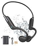 Rumatas Bone Conduction Headphones, Swimming Headphones Underwater Open Ear Built-in 32GB Memory IPX8 Waterproof for Swimming, Running, Cycling, Black