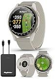 Garmin Approach S50 (Cream Gold/Ivory) Golf GPS Smartwatch Bundle - 1.2" AMOLED Display, On-Course Features, Wrist Heart Rate with PlayBetter Screen Protectors & 5000mAh Portable Charger