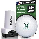 Ball Tatt - Golf Ball Stamp Personalized Monogram Initial M Self-Inking Marker Quick Dry Permanent Ink Reusable Golf Ball Marker to Identify Balls Ideal Golfer Gift
