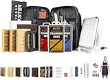OutdoorMaster Ski Snowboard Tuning and Waxing Kit with Waxing Iron,Universal Wax,Edge Tuner,Brush,Wax Scraper,Ptex,Fixer Screw,Rubber Band (Black, XL-Upgrade)