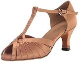 Very Fine Womens Wide Dance Shoe Gabriella Bachata Swing Salsa Latin Ballroom Brown Satin 2.5" Heel 4.5 US