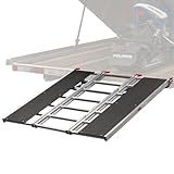 Black Ice 5' L Snowmobile Ramp with Wide Glides, 1,500 lb. Capacity, Aluminum, Folding, for Trailers