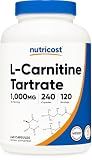 Nutricost L-Carnitine Tartrate 1,000mg, 240 Capsules, 120 Servings