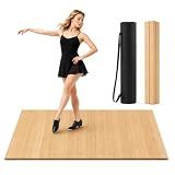 Foldable Tap Dance Floor - Premium Bamboo Portable Tap Board with Non-Slip Backing & Heavy Duty Carrying Bag, Large Dancing Mat for Home Studio, Street, Outdoor Practice (wood tone)