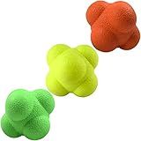 AIRLAXER Reaction Ball,Reflex Ball for Hand Eye Coordination Training,2.83 inch,Pack of 3-Orange,Yellow,Green