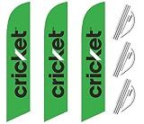 Cobb Promo Cricket 2014 (3-Pack) Advertising Feather Flag with Complete 15ft Pole kit and Ground Spike