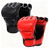 Megalobox 2 Pairs MMA Gloves for Men & Women,Boxing Gloves Fingerless,12OZ