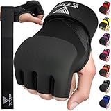 WYOX Gel Boxing Hand Wraps Inner Gloves for Men & Women, 80cm Quick Wrist Straps, Padded Knuckle Protection for Muay Thai Kickboxing, Hand Wraps for Boxing & Martial Arts (Black, S/M)