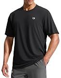 G Gradual Men's Sun Protection Swim Shirt UPF 50+ Rash Guard Short Sleeve Quick Dry Water Hiking Workout Shirts for Men (Black,M)