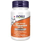 NOW Supplements, L-Theanine 200 mg with Inositol, 60 Veg Caps