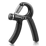 NIYIKOW Grip Strength Trainer, Hand Grip Strengthener, Adjustable Resistance 22-132Lbs (10-60kg), Forearm Strengthener, Perfect for Musicians Athletes (Black, 1 Pack)
