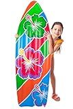 ArtCreativity 5 ft Inflatable Surfboard, Surfboard Decoration for Beach, Tropical and Luau Party Decorations, Inflatable Pool Toy for Kids and Adults, Beach Party Inflate