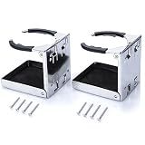 Marinebaby Stainless Steel Adjustable Folding Cup Drink Holders Marine/Boat/Caravan/car (Cup Holder (2pcs))