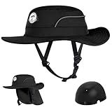 Tontron Waterports Hat with Hard Shell for Surfing, SUP,Kayaking and Watersports (US, Alpha, Medium, Black)