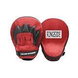 Ringside 10.5” Red Curved Boxing Punch Mitts Pair - Durable Striking Pads for Training and Sparring