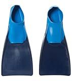 Sporti Adult-Kids Short Swim Fins, Floating Fin for Swimming & Snorkeling, Swim Flippers for Training - NavyBlue - M 8-9 / W 9-10