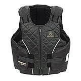 Artist Unknown Ovation Kids' ComfortFlex Body Protector | Durable Comfortable Adjustable Safety Reflective Piping Equestrian Riding Vest, Black, X-Small