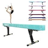 FBSPORT 8ft Adjustable Balance Beam: High and Low Floor Beam Gymnastics Equipment for Kids/Adults,Gymnastics Beam for Training,Practice, Physical Therapy and Professional Home Training with Legs