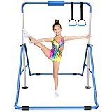 Tepemccu Expandable Gymnastics Bars, Adjustable Height Gymnastic Horizontal Bars, Children Folding Training Bar for Kids