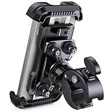 Lamicall Motorcycle Phone Mount Holder - [Dual Vibration Dampener] [Upgrade Handlebar Clip] Motorcycle Cell Phone Holder, Bike Phone Mount, Gifts for iPhone 16 15 14 Pro Max, 4.7-6.7" Phones, Black