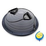 Nice C Balance Ball, Stepper Pilates Half Ball, Balance Ball, Exercise Workout Trainer, with Resistant Band, Strength Fitness Yoga with Bonus Foot Pump
