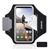 GUZACK Running Armband with Zipper Pouch, Running Phone Holder,Up to 6.9"