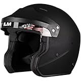 ILM Snell SA2020 Open Face Auto Racing Helmets for Men and Women Model R85(L, MatteBlack)