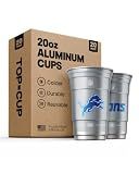 Top Cup NFL Detroit Lions Aluminum Party Cups, 20oz, 20 Count