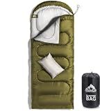 MEREZA 0 Degree Winter Sleeping Bag for Adults Kids with Pillow, Cold Weather Sleeping Bag for 4 Season Camping Hiking Backpacking Sleeping Bags for Big and Tall