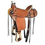 HILASON Western Horse Saddle American Leather Wade Ranch Roping Brown | Hand Tooled & for Horses