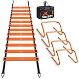 Speed and Agility Training Equipment: 5 Adjustable Agility Hurdles. 20ft Agility Ladder, Soccer Training Equipment Set for Kids Youth Adults
