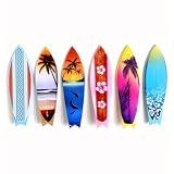 1:12 Scale Miniature Surfboard for Collectible Displays, 6PCS Summer Beach Scene Prop, Surfboard Decorative Accents Diorama Supplies, Mini Surfboard for Crafts and Desktop Decor