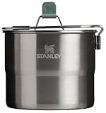 Stanley Wildfare Go Two Bowl Mess Kit | 8pc Portable Pot & Cookware Set | 1.25qt Stainless Steel Pot w/Locking Handle, Lid, 2 Bowls & Sporks