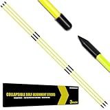 Goashpeaot Collapsible Golf Alignment Sticks 3 Pack, 40" Porfessional Alignment Sticks for Swing Trainer, Putting, Aiming Practice (Yellow)