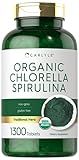 Carlyle Organic Chlorella Spirulina Tablets | 1300 Count | 50/50 Blend | Non-GMO and Gluten Free Supplement