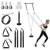 Weight Cable Pulley System Gym, Cable Weight Pulley System Attachments for Home Gym with Handle Pulley System Gym LAT Pull Down, Biceps Curl Workout