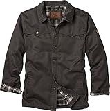 Legendary Whitetails Men's Stockyards Lonestar Waxed Canvas Shirt Jacket, Coal, Large