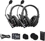 SYNCO Xtalk XMax2 Wireless Intercom Headset System 2.4GHz Dual-Ear Communication Headsets 500m/1640ft with Noise Reduction for Movie Shoot, Live Show Stage Performance (2PCS)