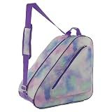 HEXIFUL Skate Bag to Carry Ice Skates, Inline Skates, Roller Skates and Quad Skates for Both Kids and Adults (Watercolor/Purple 010), HXFSKB000