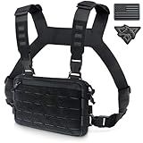 WYNEX Tactical Chest Rig Pack for Men, Running Chest Bag with Front Loop Airsoft Recon Chest Rigs for Hunting Outdoor EDC Combat Patch Included